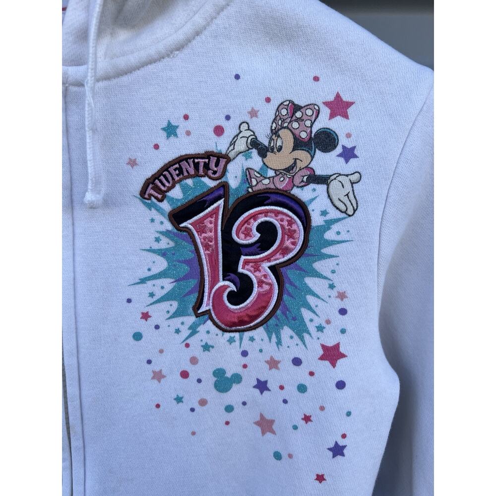 Disney Parks Jacket Woman’s XS  Disney Parks Mickey White Hoodie 2013 Full Zip - Picture 3 of 13
